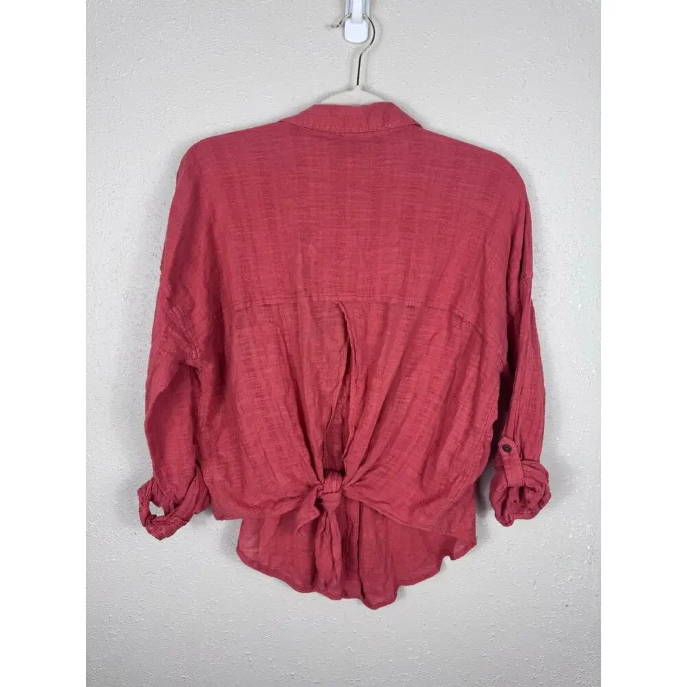 Free People Burnt Red Gauze Top Womens Size Small